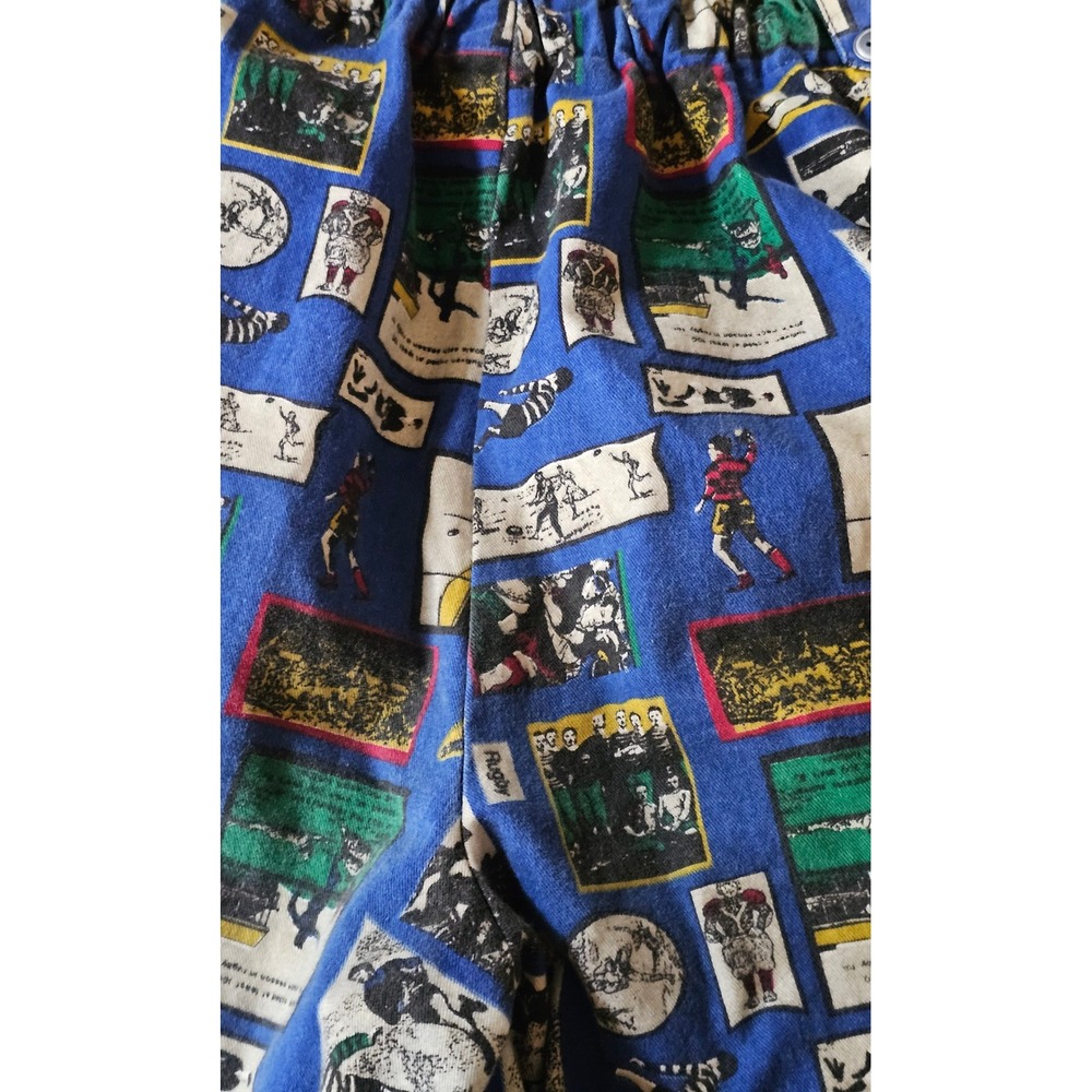 Vintage Crazy Horse 2 Piece Pant Set Womens Size 8 Rugby Comic Print Denim 90s - Picture 10 of 16
